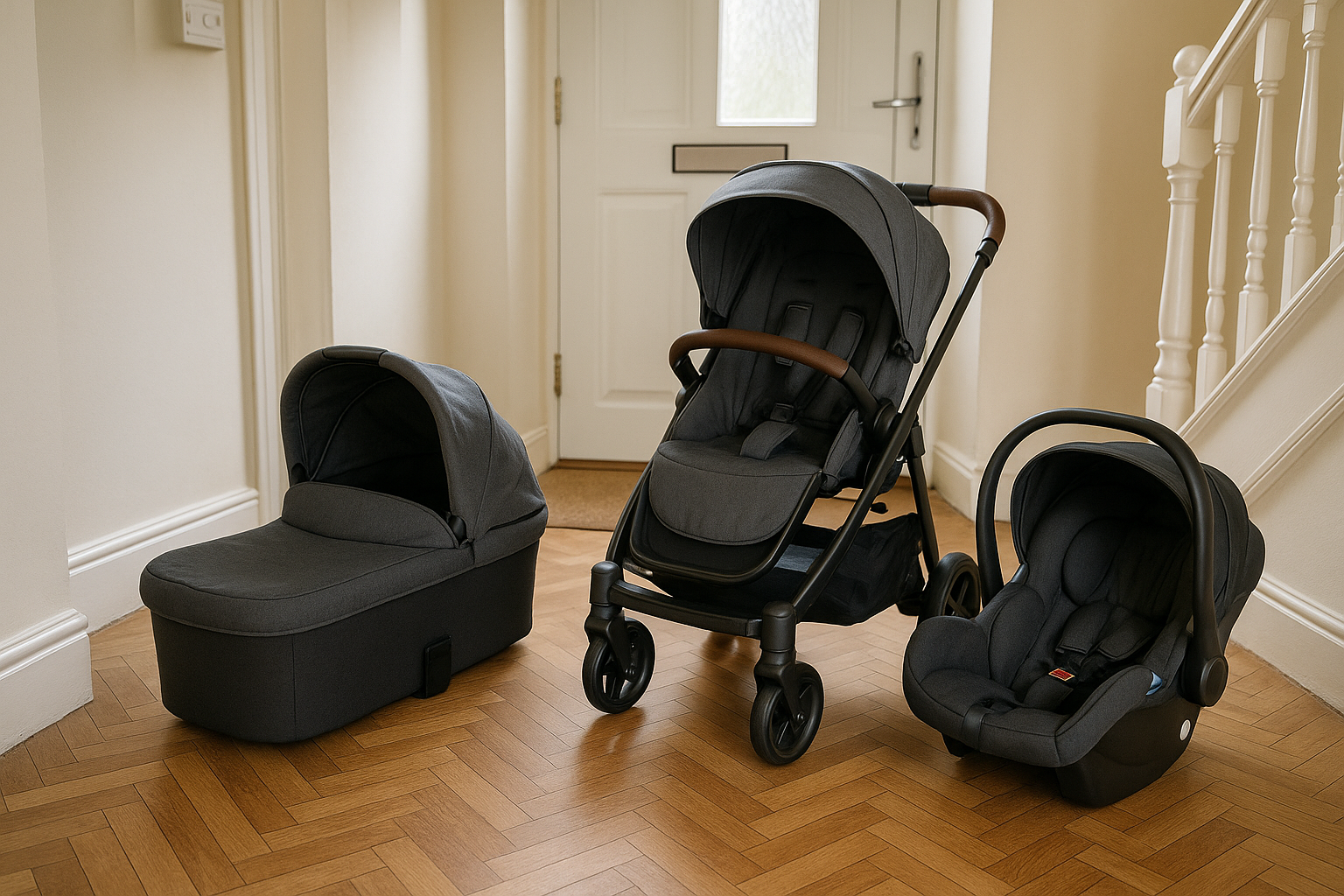3-in-1 travel system with carrycot, seat unit and infant car seat