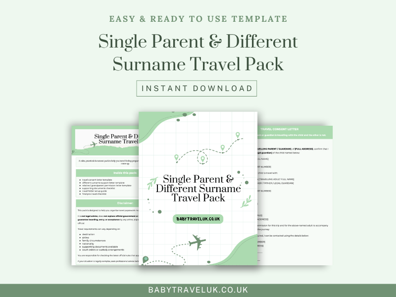 Single Parent & Different Surname Travel Pack product image
